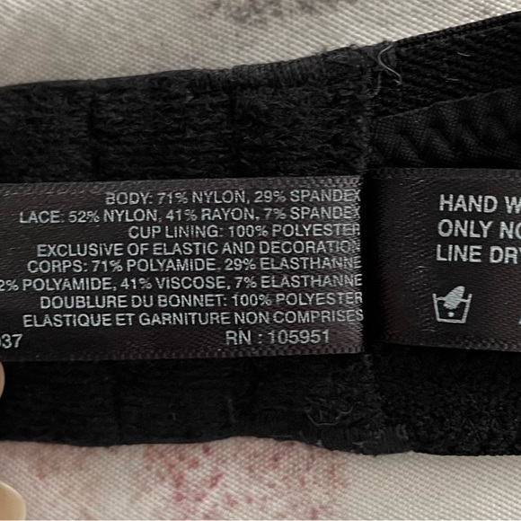 Natori black Body Double with Lace Full Fit bra, size 34DD boho support comfort - Picture 7 of 12